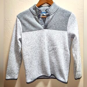 Gray and White Fleece Pullover